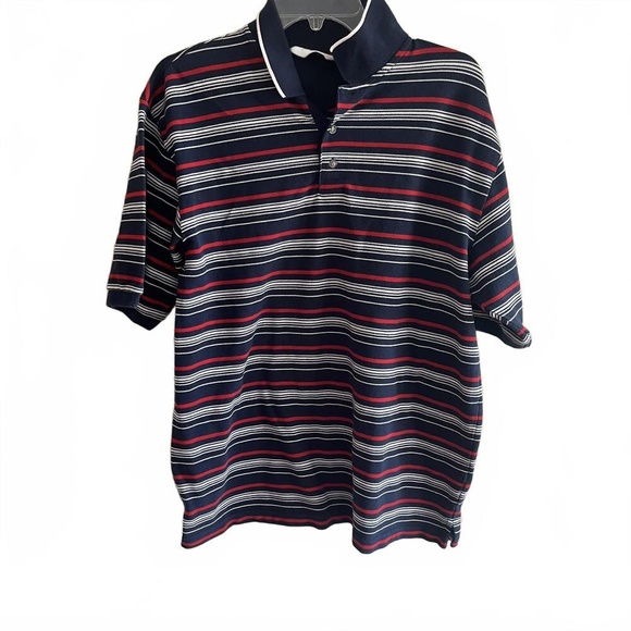 Large - Men's -  Knightsbridge - Striped Polo Shirt - Comfortable Casual Wear - Picture 1 of 4